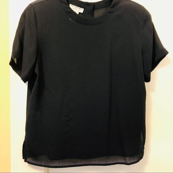 Vintage 90s Crinkle Blouse: Rena Rowan Navy Button-Back Top, Plus Size 14 - Picture 6 of 16